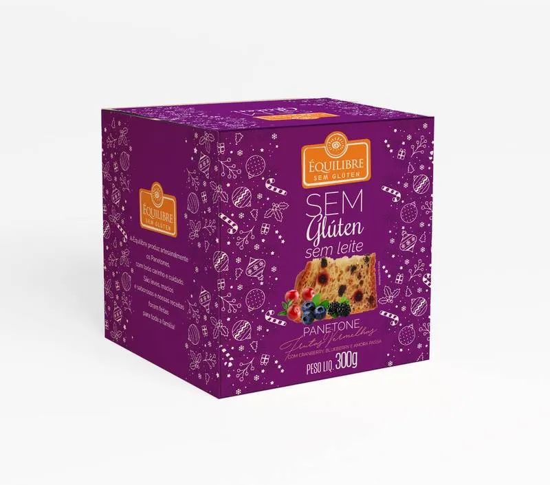 Panetone de Frutas Vermelhas s/ Leite e Glúten 300G ÉQUILIBRE