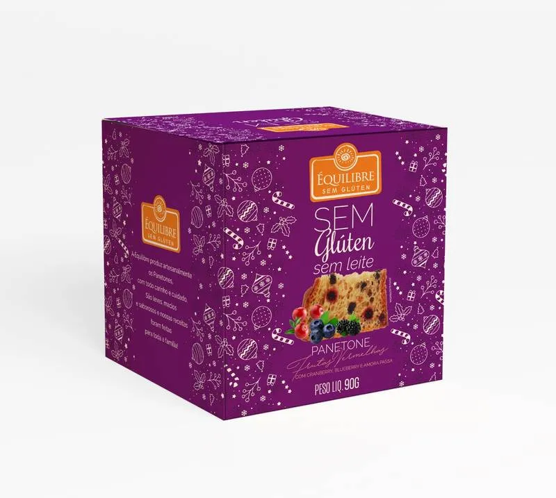 MiniPanetone Frutas Vermelhas s/ Leite e Glúten 90G ÉQUILIBRE