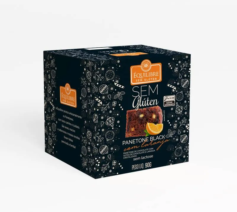 MiniPanetone Black c Laranja s/ Lactose e Glúten 90G ÉQUILIBRE