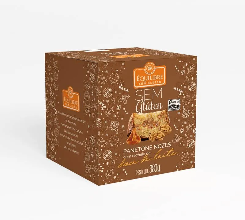 Panetone Nozes c Doce de Leite s/ Glúten 380G ÉQUILIBRE