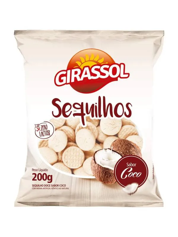 Sequilhos Sabor Coco Zero Lactose 200g Girassol