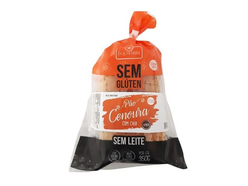 Pão de Forma Cenoura e Chia sem Glúten/Lactose