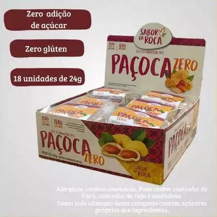 PAÇOCA ZERO 18x24G SABOR DA ROÇA
