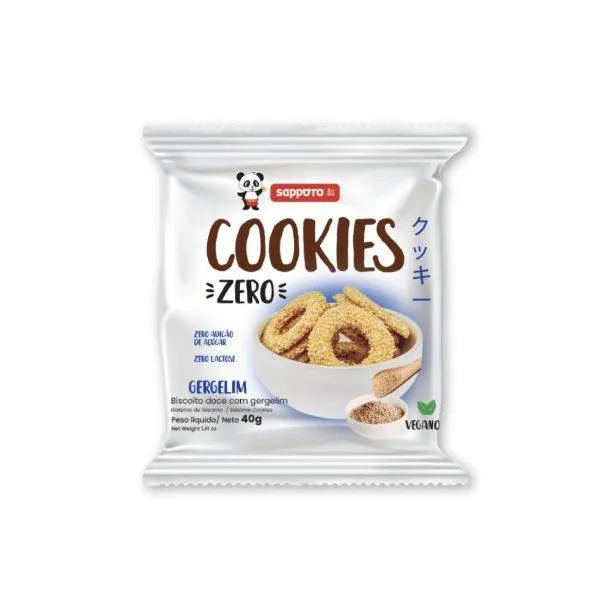 MINI COOKIES GERGELIM ZERO AÇUCAR 40G SAPPORO