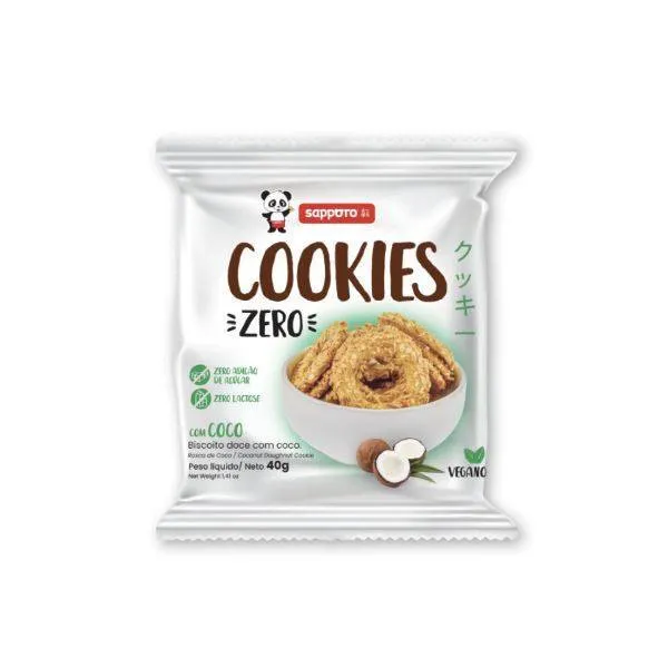 MINI COOKIES COCO ZERO AÇUCAR 40G SAPPORO